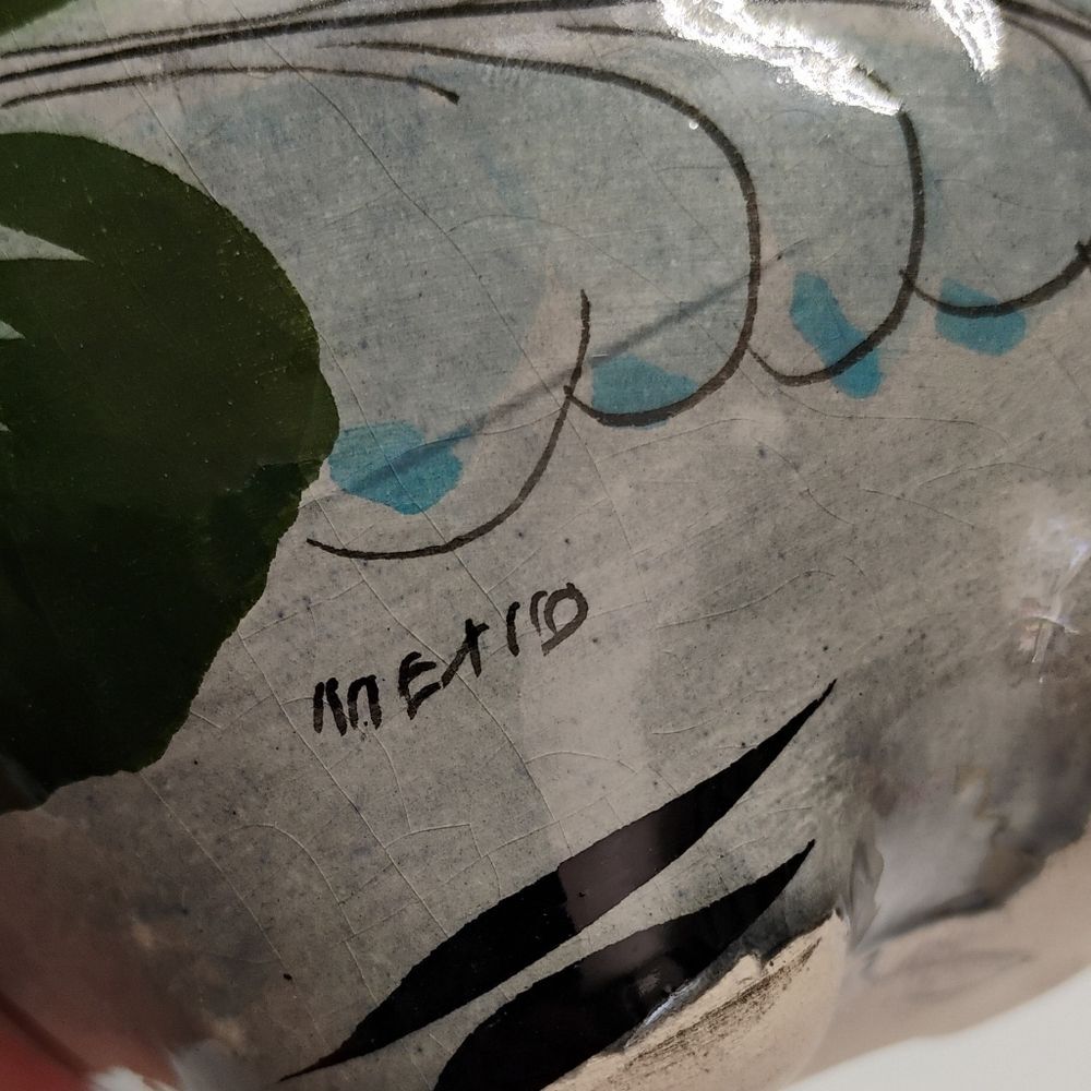 Vintage Mexican Piggy Bank Hand Crafted Ceramic Painted Signed G-3 - Picture 6 of 12